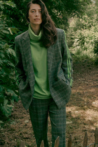 blazer | N1517 -grijs geruit met groene streep